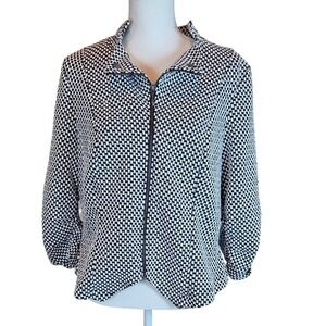 Torrid Black White Houndstooth Zip Up Jacket  Plus Size 1 Dark Academia Classic